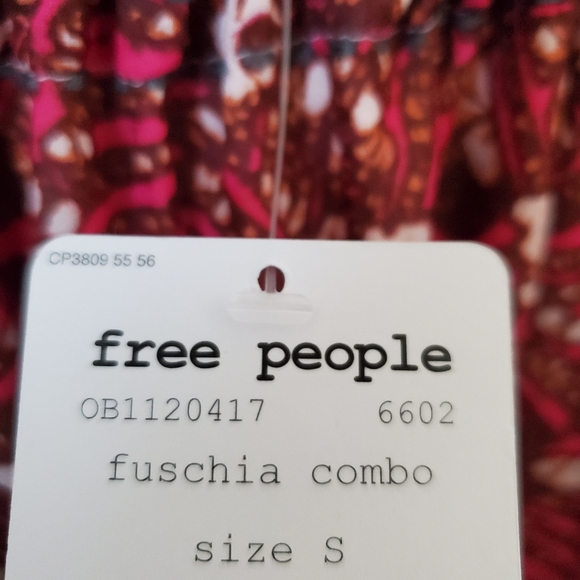 NEW Free People Pink Fushia Combo Short Sleeve Batik Tent Loose Fit Dress Size S - Picture 15 of 16